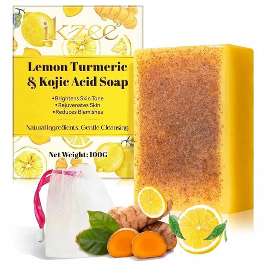 Lemon Turmeric Kojic Acid Soap, Natural Ingredients, Gentle Cleansing, Clean Ski