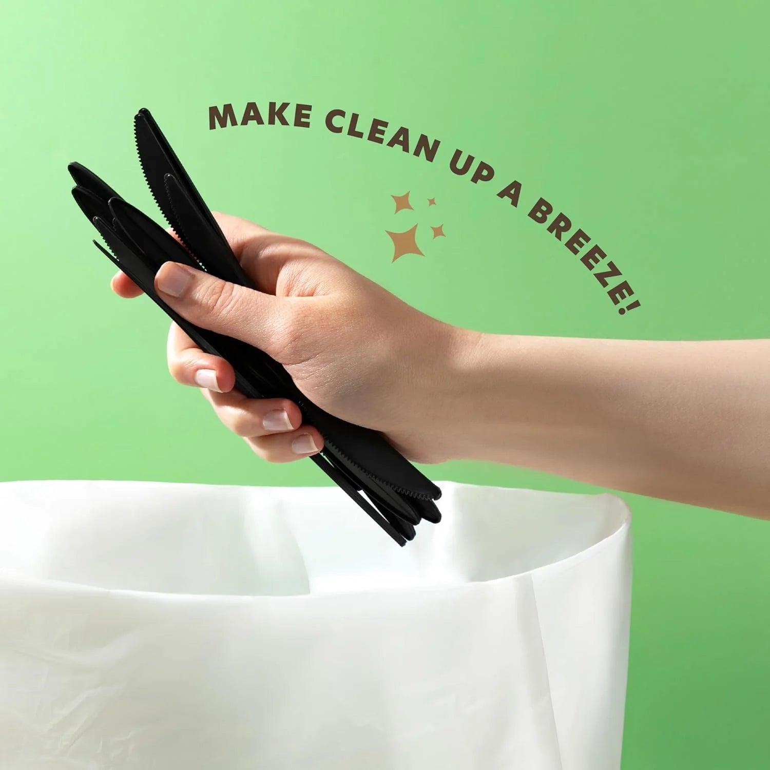 Black Plastic Silverware Knives Disposable Plastic Utensils, 1000 Pack