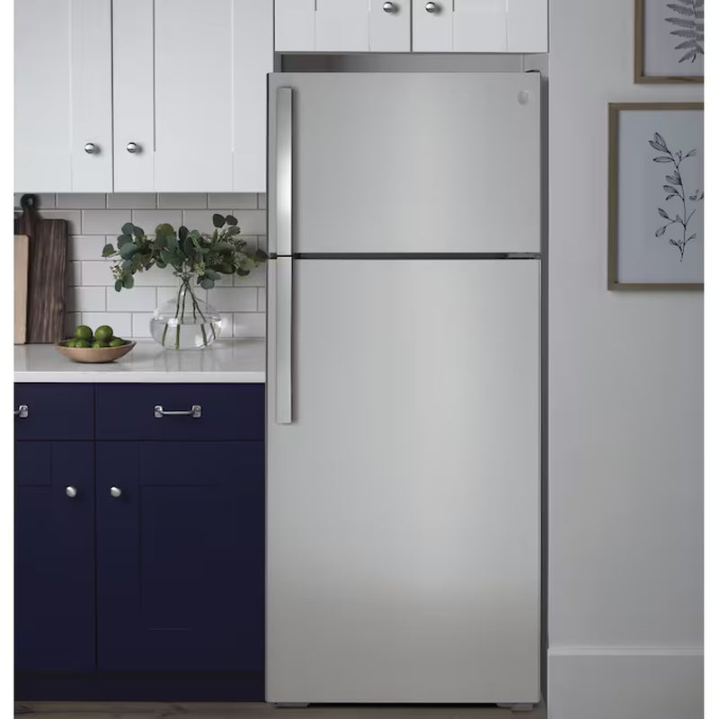17.5-Cu Ft Standard-Depth 28-In Wide Top-Freezer Refrirator ( Stainless Steel )