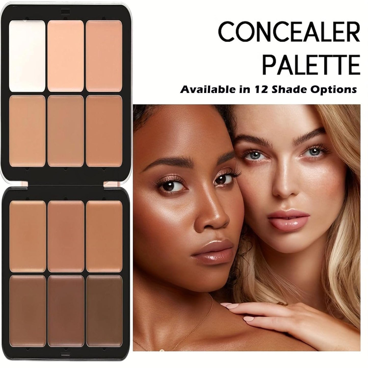 Carla Secret Concealer Palette, Carla Secret Cream Blush Palette, Carla Secret Makeup, Skin-Friendly and Brightens the Complexion (Concealer&Blush #02)