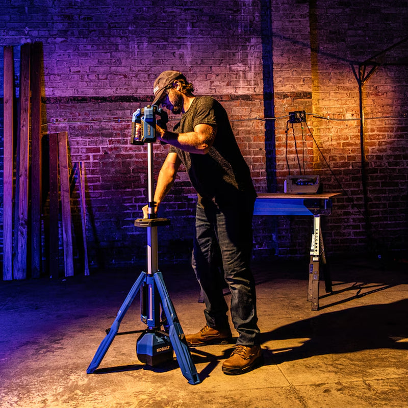 24-Volt 3000 -Lumens LED Battery-Operated Stand Work Light
