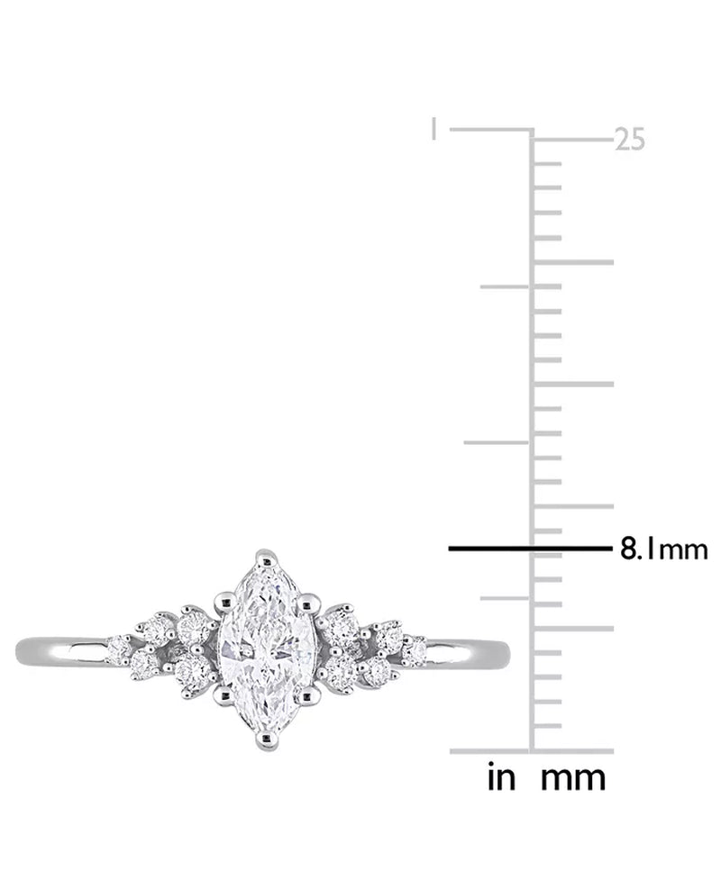 Diamond Marquise-Cut Engagement Ring (1/2 Ct. T.W.) in 14K White Gold