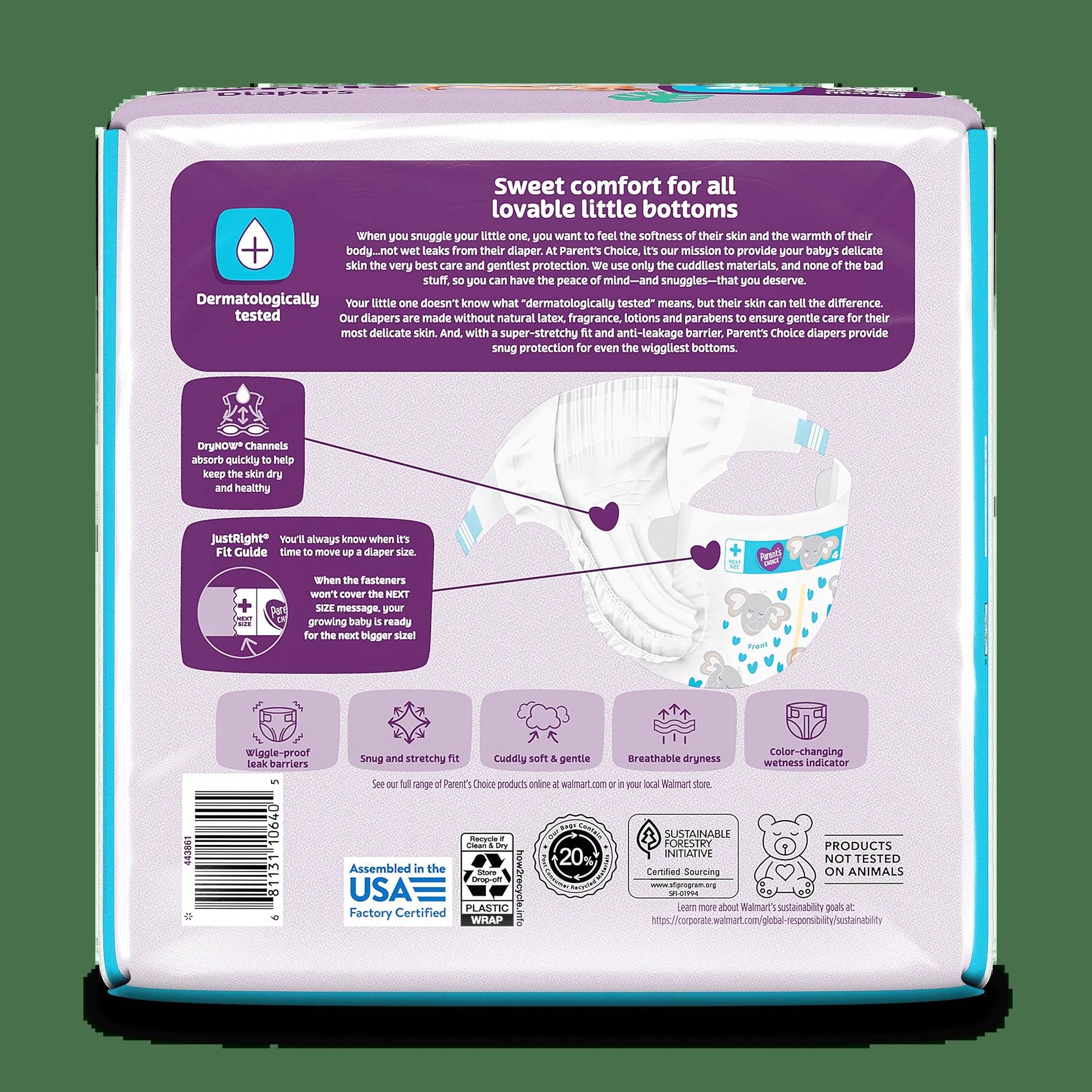 Dry & Gentle Diapers Size 4, 32 Count (Select for More Options)