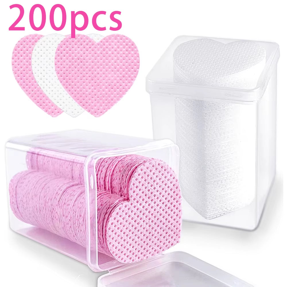 200Pcs Lint Free Nail Wipes,Nail Polish Remover Wipes,Eyelash Extension Glue Wipes,Nail Polish Remover Pads Nail Supplies,For La