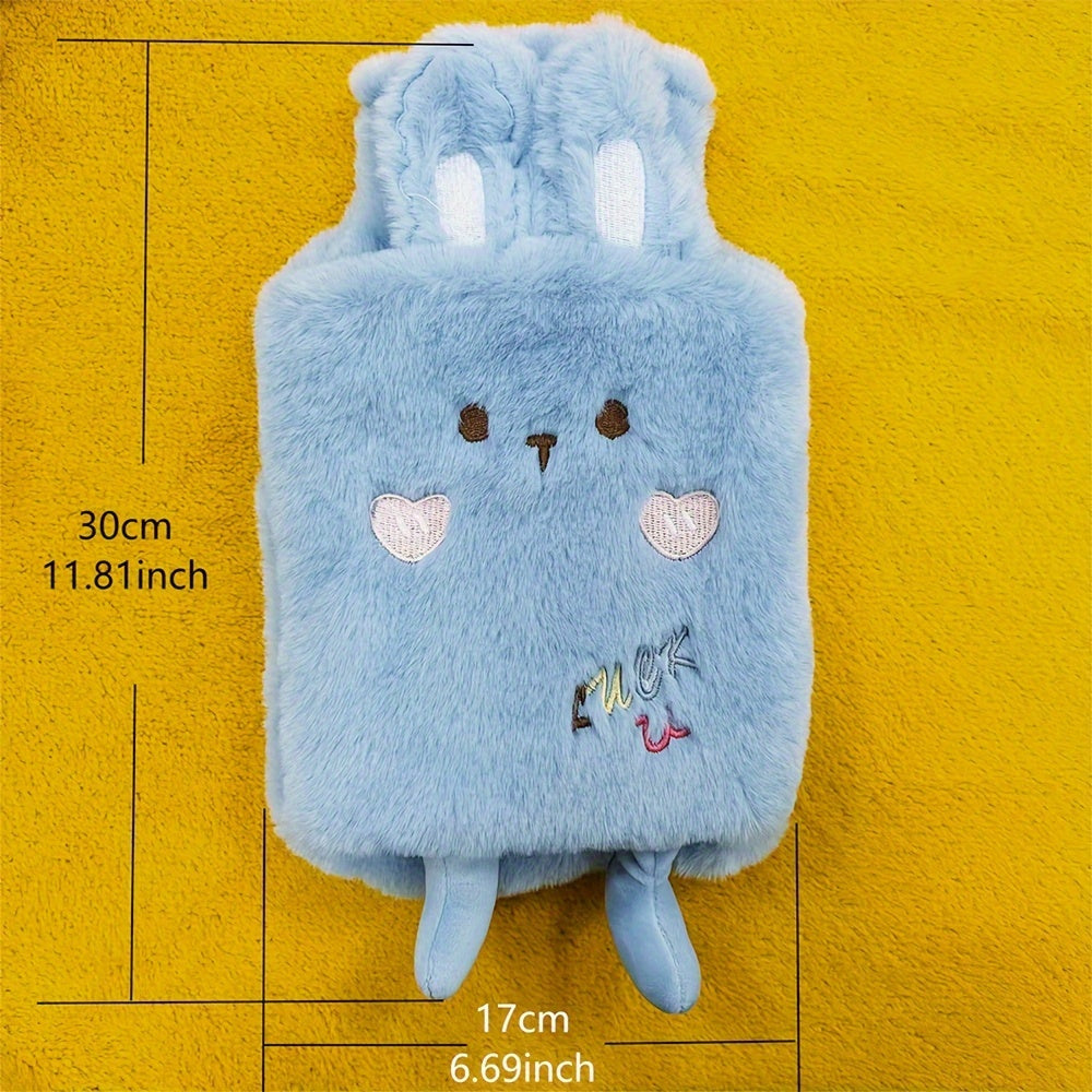 [Quick-Heating Cartoon Plush Bottle] 1000ml Portable Quick-Heating Cute Cartoon Animal Plush Hot Water Bottle - Long-Lasting Insulation, Removable PVC Liner for Cozy Bed Warmth, Hands & Feet Comfort - Fragrance-Free