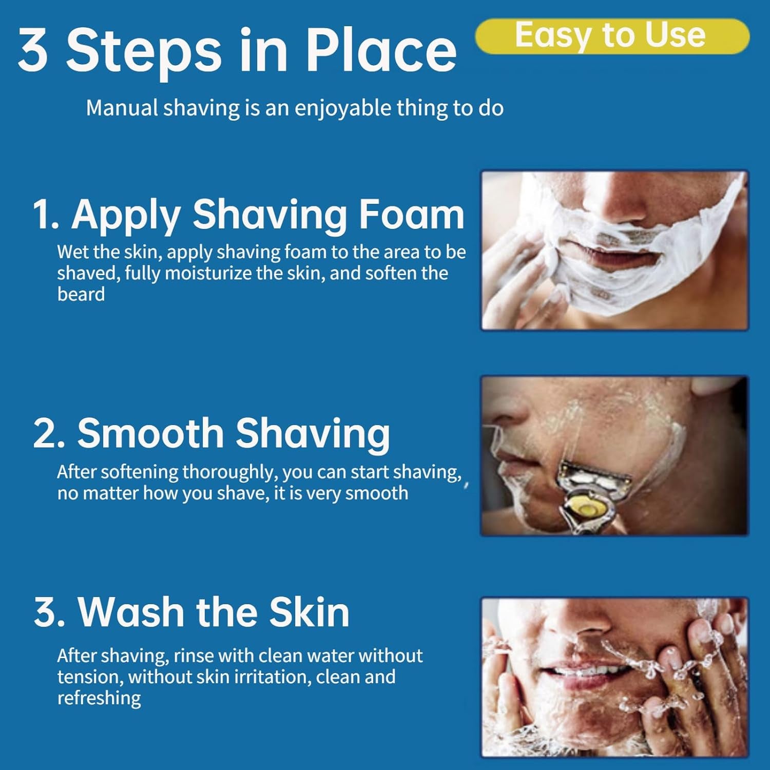 Upgrade 7-Blade Razor for Men, 7 Layers of Razor Blades, 1 Razor Handle + 3 Blade Refills, Dual Lubrication & Precision Trimmer, Lubrastrip for Comfortable Shave