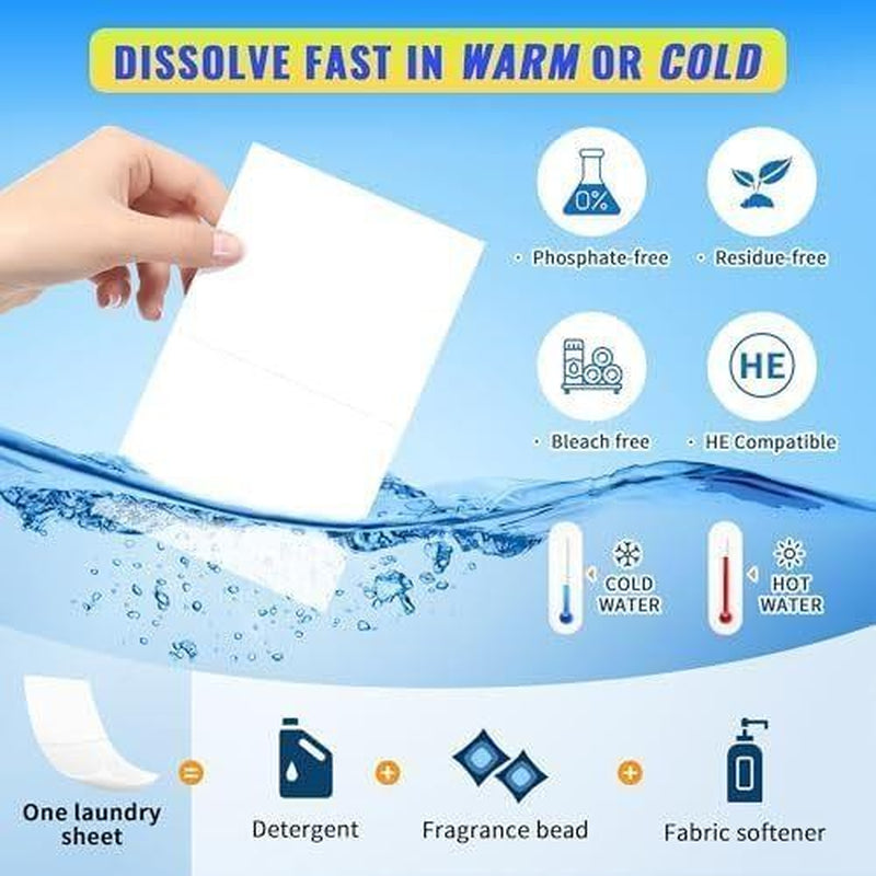 Laundry Detergent Sheets, 200 Loads Fresh Linen Scent Laundry Soap Washing No