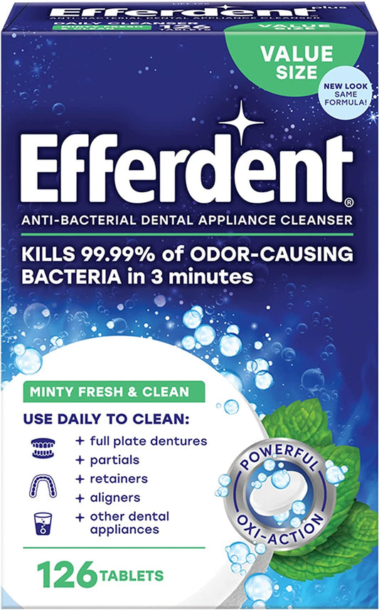 Retainer Cleaning Tablets, Denture Cleaning Tablets for Dental Appliances, Minty