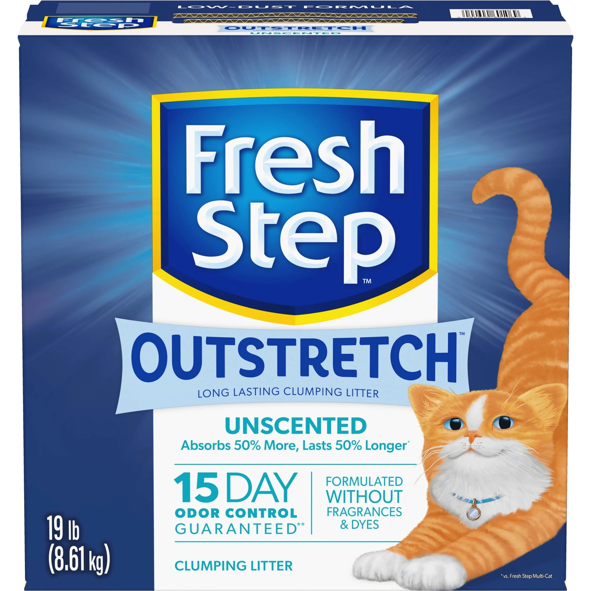 Outstretch Long Lasting Clumping Litter Simply Unscented, 19 Lb. Box