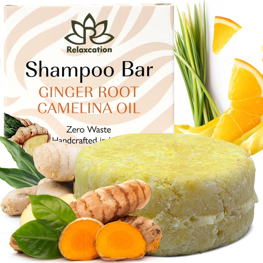Organic Ginger Root Solid Shampoo Bar for Hair Growth Handmade in USA Natural and Safe by
