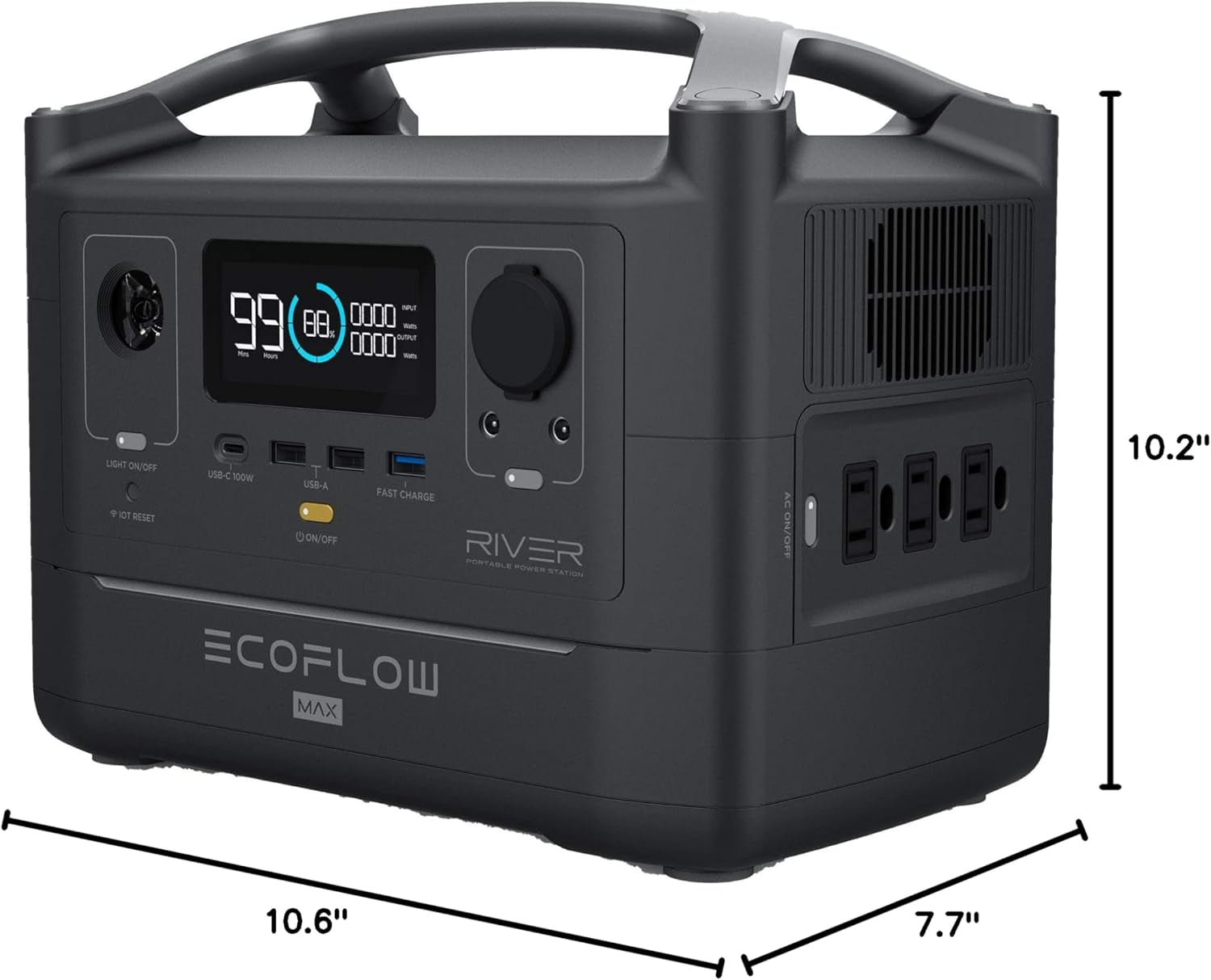 RIVER 2 Max Solar Generator 512Wh Long-Life Lifepo4 Portable Power Station& 180W Solar Panel for Home Backup Power, Camping & Rvs 100% Charged in 60M with 3000+ Cycles & up to 1000W Output