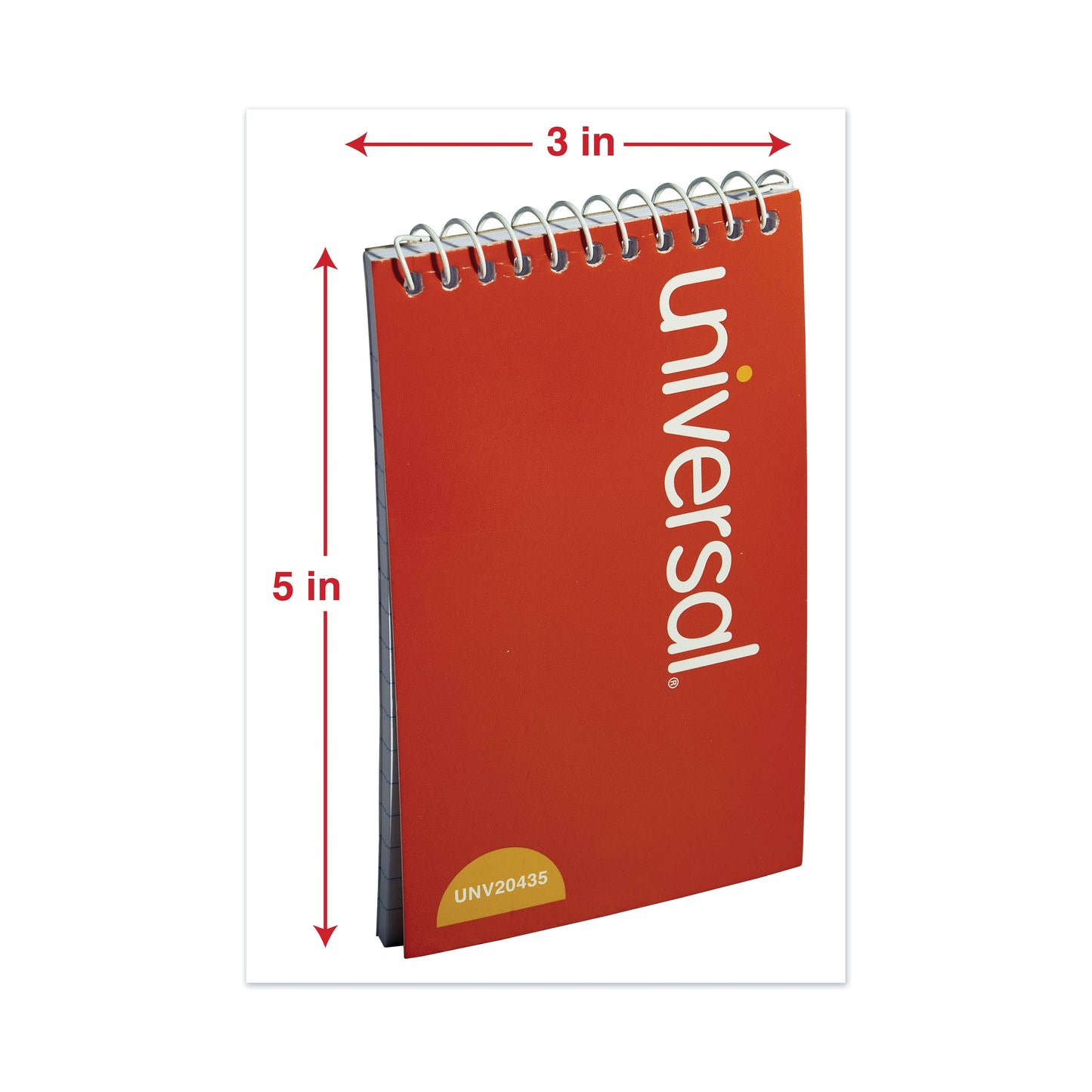 Universal Wirebound Memo Book, Narrow Rule, 3" X 5", White, 50 Sheets (12 Count)