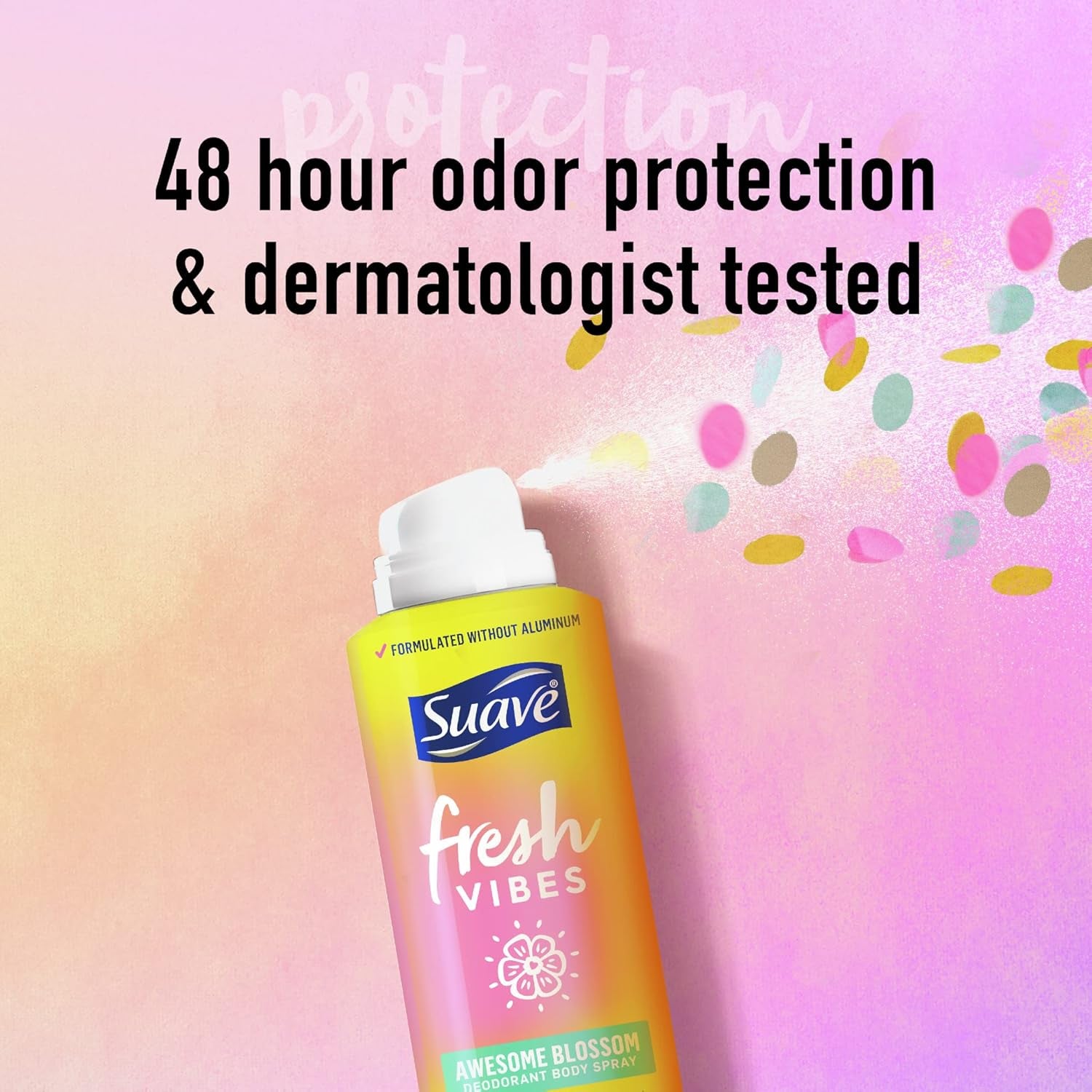 Fresh Vibes Deodorant Body Spray, Aluminum Free 48 Hour Deodorant Protection, Awesome Blossom Dermatologist Tested, Body Spray Deodorant 4 Oz