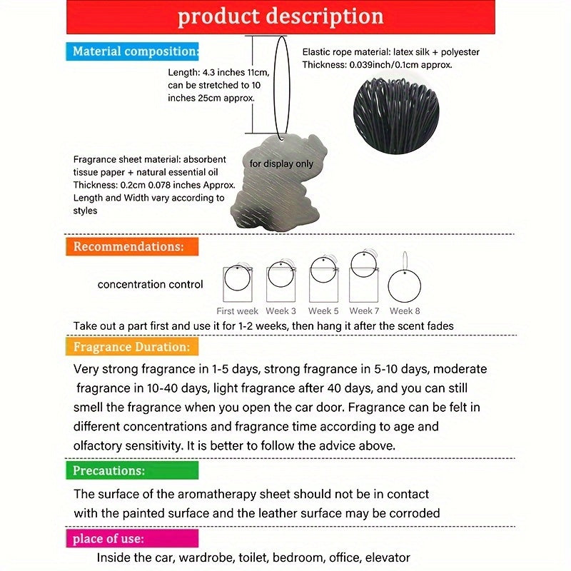 Car Air Freshener Aromatherapy Tablets - Long-Lasting Scented Paper Fragrance For Vehicle Interior, Rearview Mirror Hanging Decor, Wardrobe & Home Use - Car Accessories Pendant, 1Pc