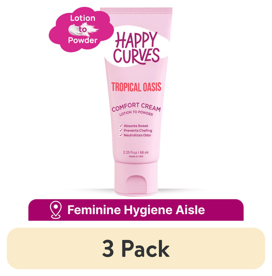 (3 Pack)  Comfort Cream, Aluminum Free Whole Body Deodorant for Women, Tropical Oasis, 2.25 Oz