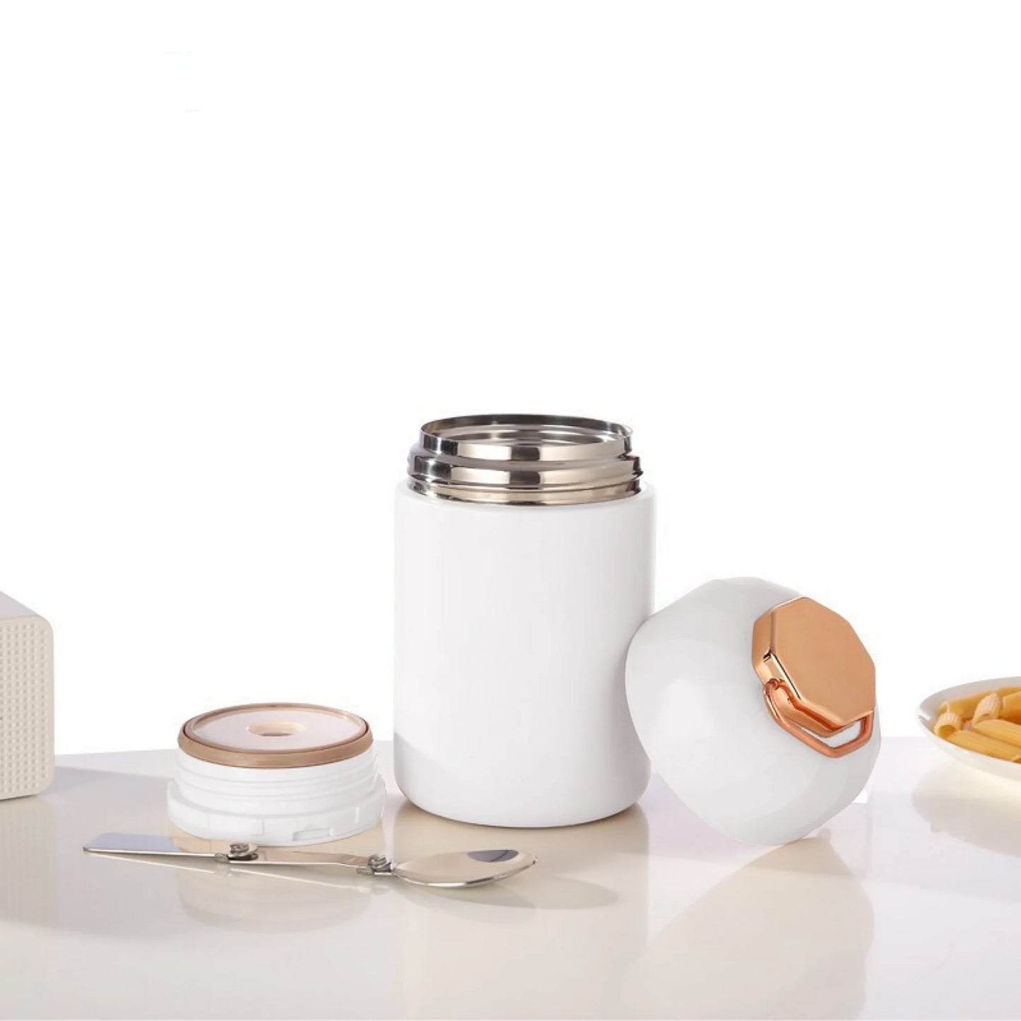 20 Oz White Stainless Steel Insulated Thermos