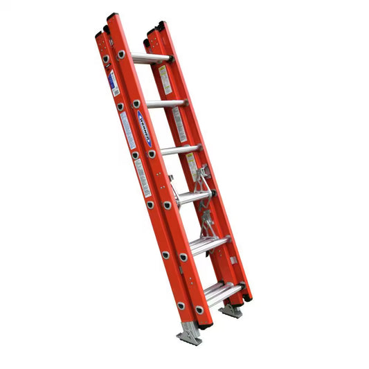 16 Ft. Fiberglass Compact Extension Ladder with 300 Lb. Load Capacity Type IA Duty Rating