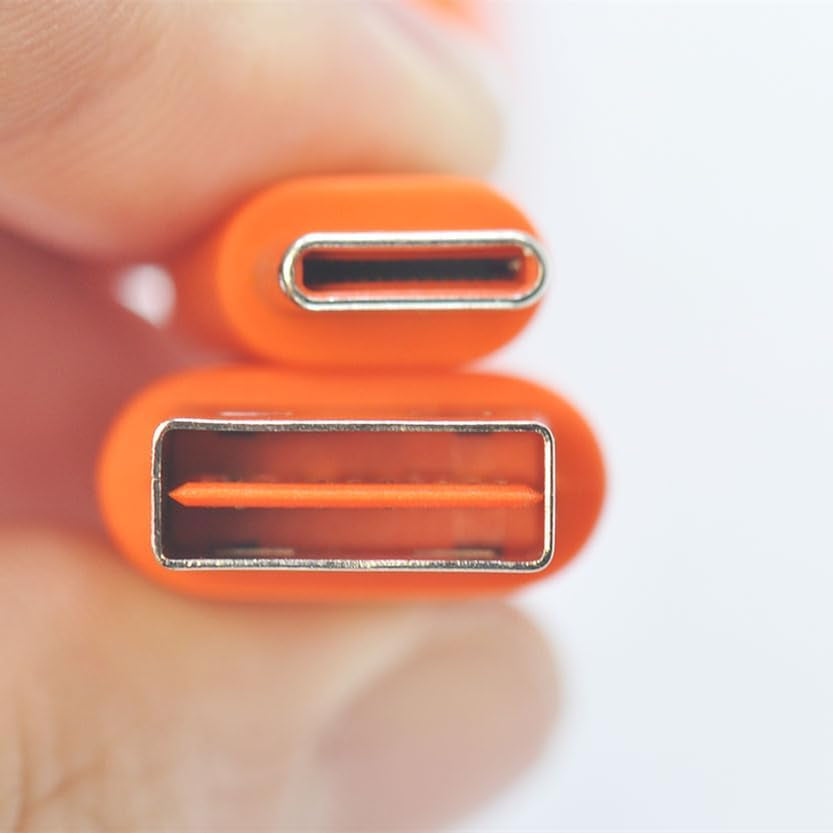 New Tour Flat Charging Power Supply Cable Compatible with JBL Charge 5, JBL Flip 6, JBL Flip 5, JBL Charge 4, JBL Pulse 4 Wireless Speaker (Orange)