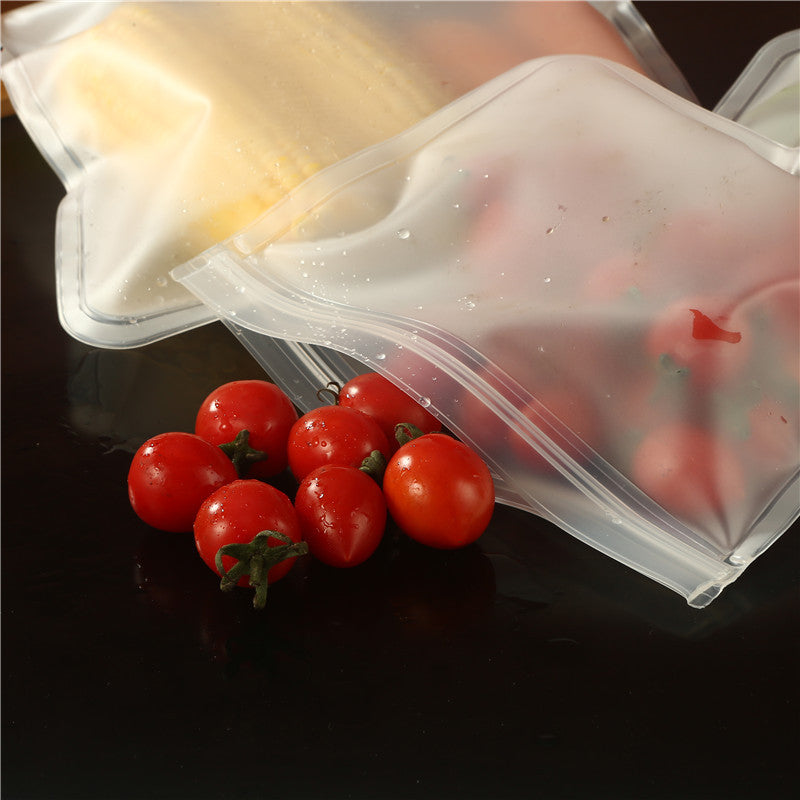 EVA food storage bag stereo PEVA double rail storage bag refrigerator fruit and vegetable ziplocks