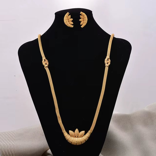 Dubai Gold Color Earrings/Necklaces/Jewelry Sets for Women African/Nigeria Jewellery Gifts Band Gift Box