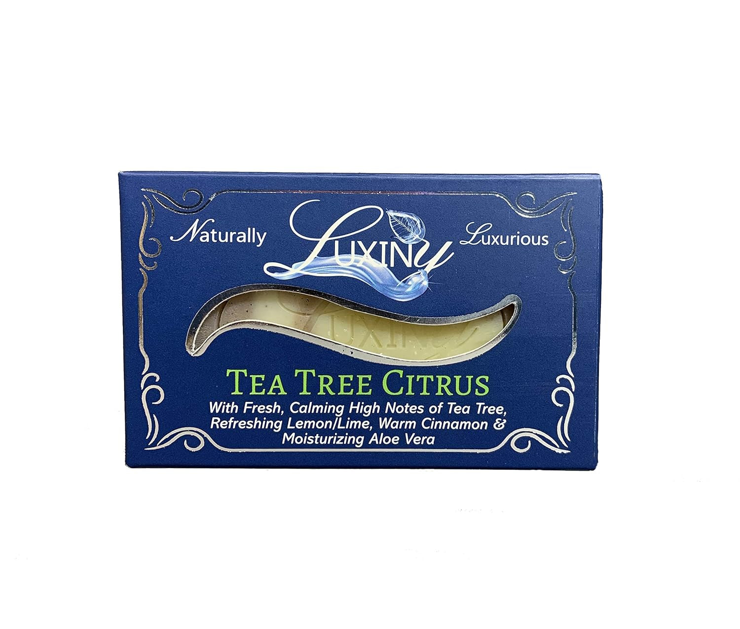Natural Soap Bar, Handmade Citrus Tea Tree Oil Soap Bar Is a Palm Oil Free Moisturizing Vegan Castile Soap Made with Soothing Aloe for All Skin Types Including Sensitive Skin (Single)