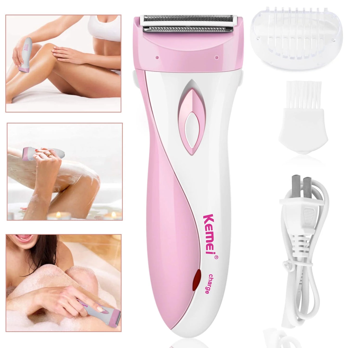 Electric Shavers Womens' Razor Cordless Female Epilator 3 Blade Trimmer