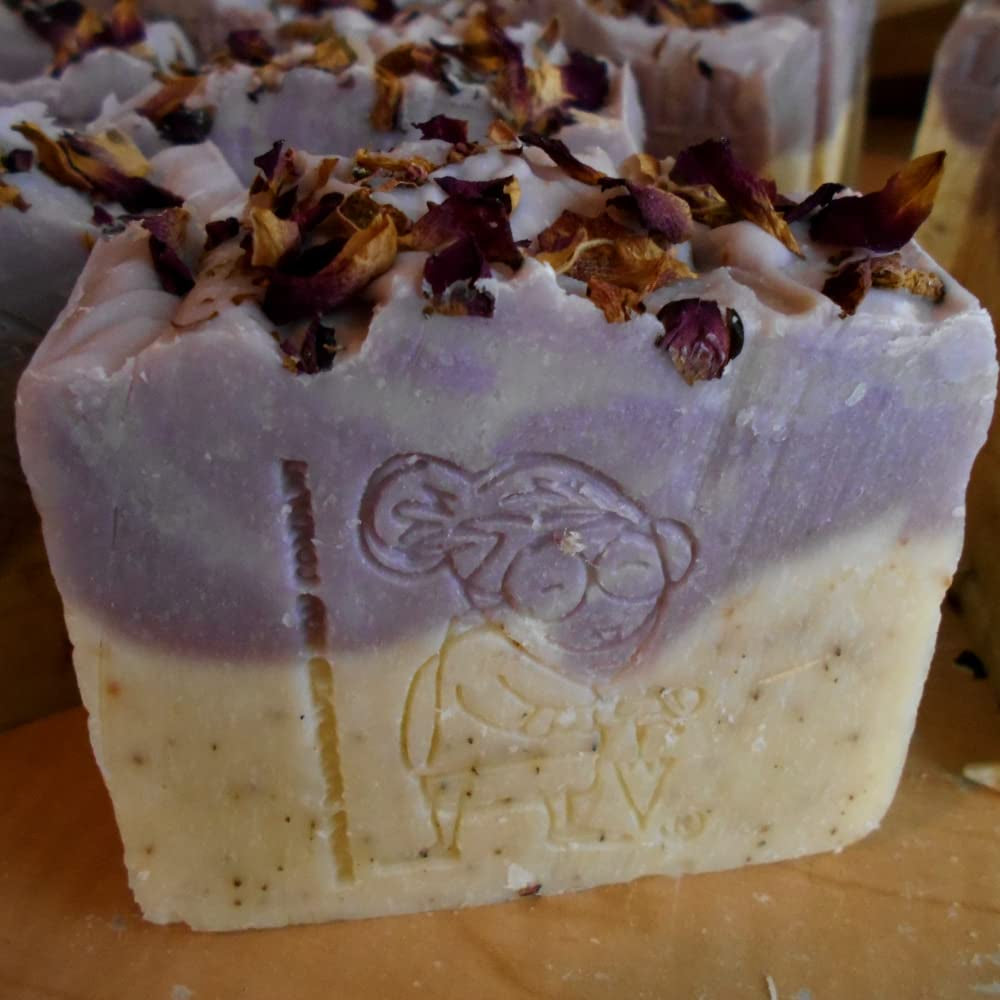 Provence Lavender Rose Soap with Crushed Rose Petals Handmade !