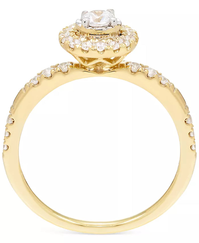 Diamond Halo Ring (1/2 Ct. T.W.) in 14K Gold