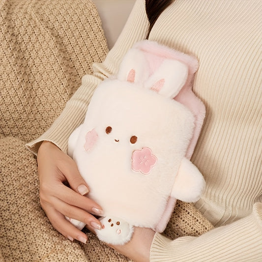 [Quick-Heating Cartoon Plush Bottle] 1000ml Portable Quick-Heating Cute Cartoon Animal Plush Hot Water Bottle - Long-Lasting Insulation, Removable PVC Liner for Cozy Bed Warmth, Hands & Feet Comfort - Fragrance-Free