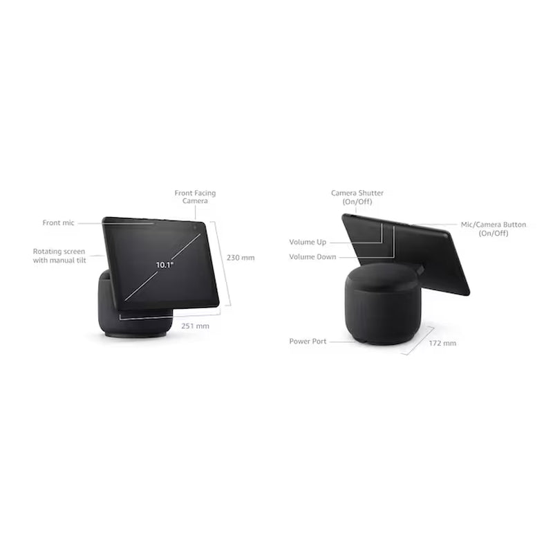 Echo Show 10 (3Rd Gen) HD Smart Display with Premium Sound, Motion and Alexa - Glacier White