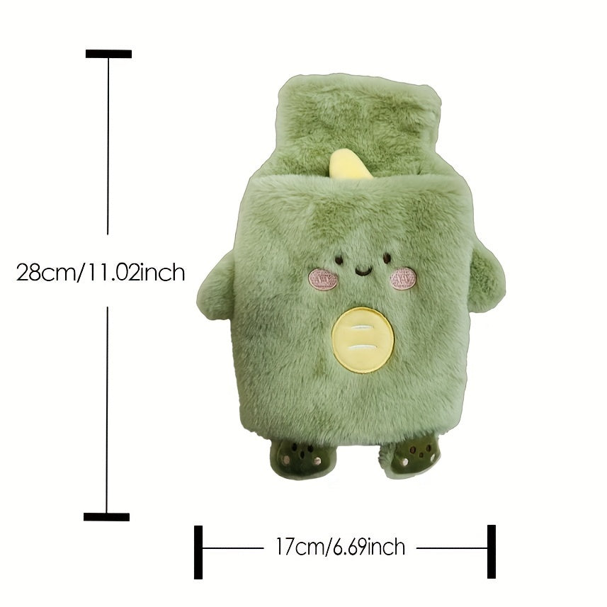 [Quick-Heating Cartoon Plush Bottle] 1000ml Portable Quick-Heating Cute Cartoon Animal Plush Hot Water Bottle - Long-Lasting Insulation, Removable PVC Liner for Cozy Bed Warmth, Hands & Feet Comfort - Fragrance-Free