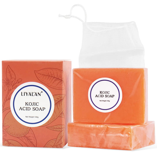 Kojic Acid Soap Bar Moisturizing Deep Cleansing for Face and Body Smooth Skin Care 140G X 2 Bars,9.9 Oz 2 Bars