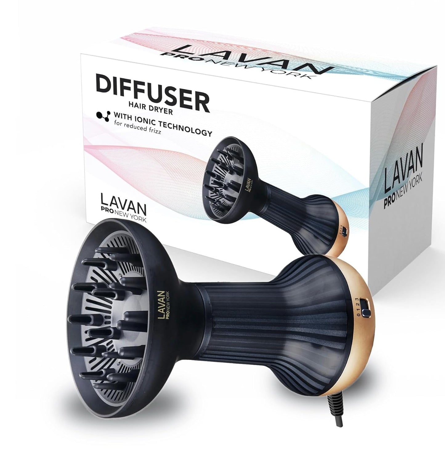 Diffuser Hair Dryer for Curly Hair – Ionic Technology Hair Dryer with Adjustable