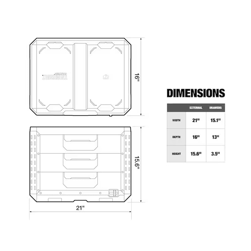 STACKTECH XL 21-In W X 15.6-In H X 16-In D 3 -Drawer Plastic/Metal Tool Box