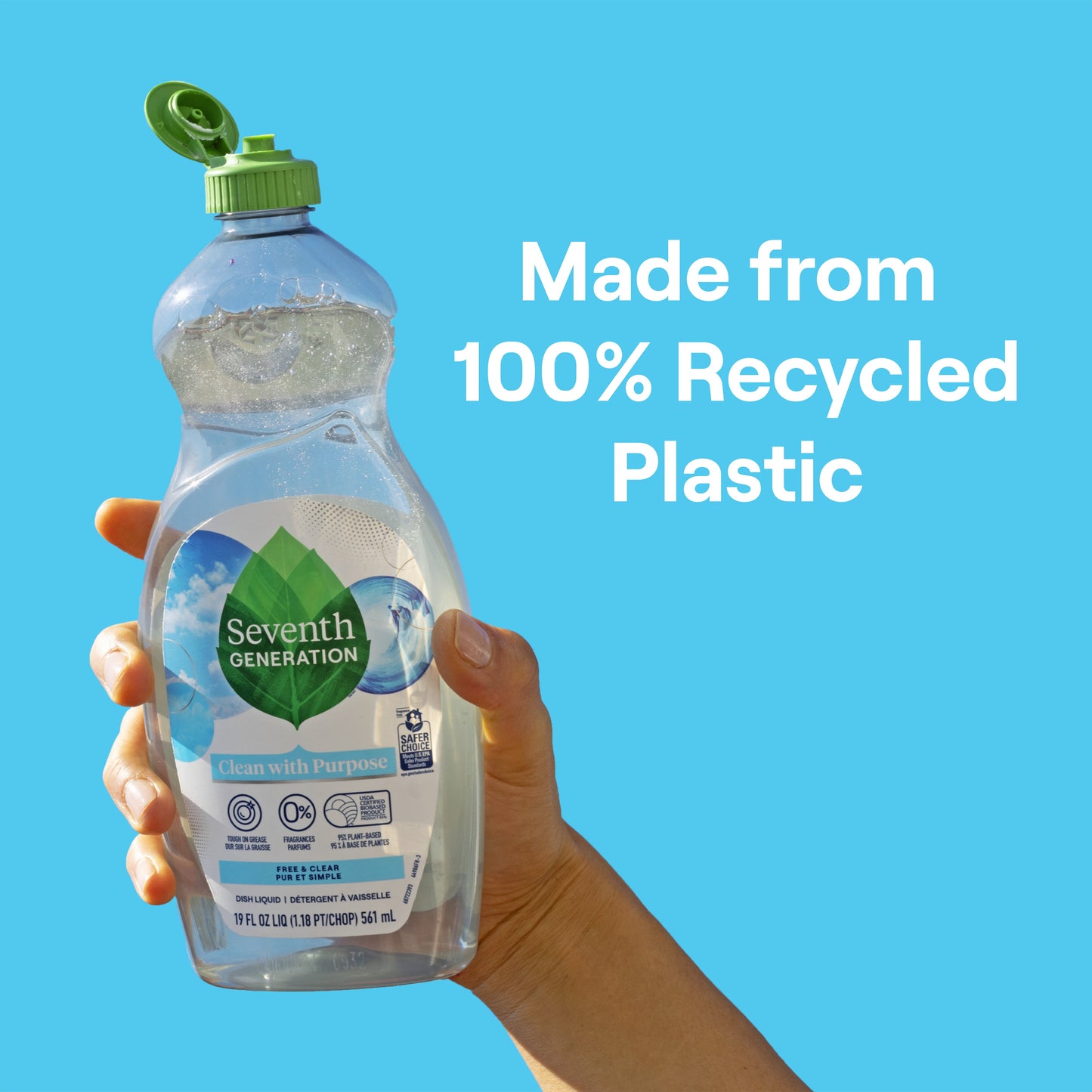 Dish Soap Liquid, Fresh Free and Clear, 50 Oz Refill