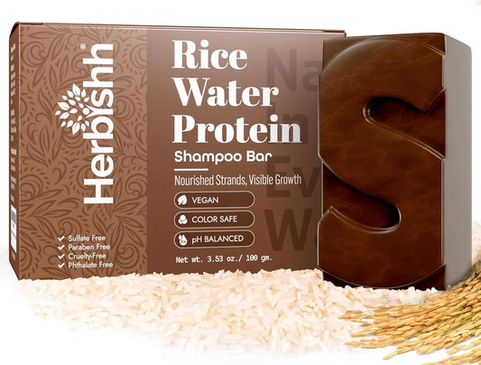 Rice Water Shampoo Bar for Hair Growth – Strengthening & Nourishing, Solid Soap for Thinning Hair, Infused with Biotin, Ideal for All Hair Types, Paraben-Free & Sulfate-Free, 3.53 Oz