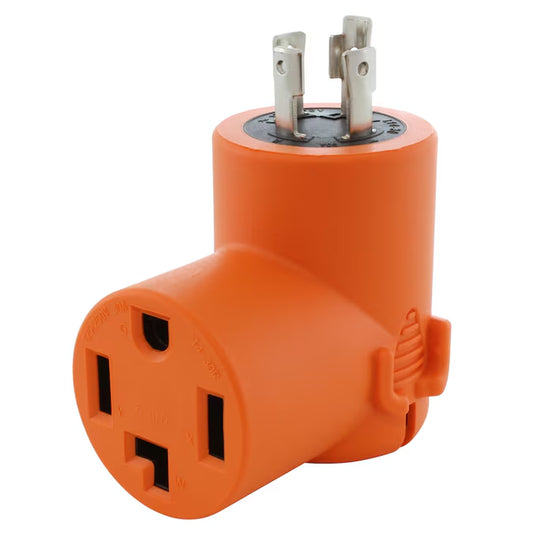 NEMA L14-30P to NEMA 14-30R 30 -Amp 4-Wire Single to Single Orange Basic Elbow Adapter