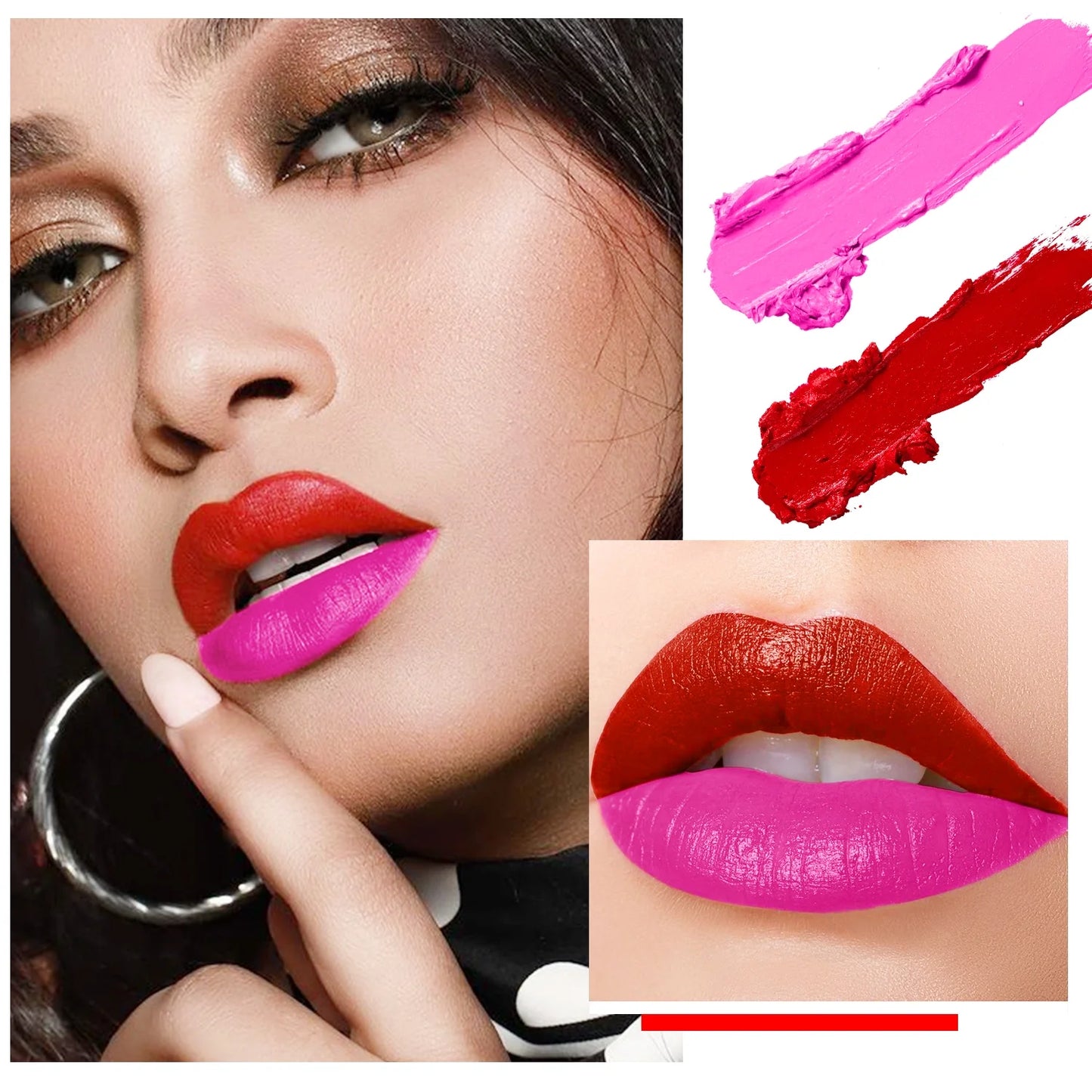 25 Color Matte Lipstick Palette , Red ,White,Black ,White Lipstick Kit , Long Lasting Lipstick /Blush /Eyeshadow for Women , Moisturizing Waterproof Lipstick Pallet for Lip Makeup Christmas