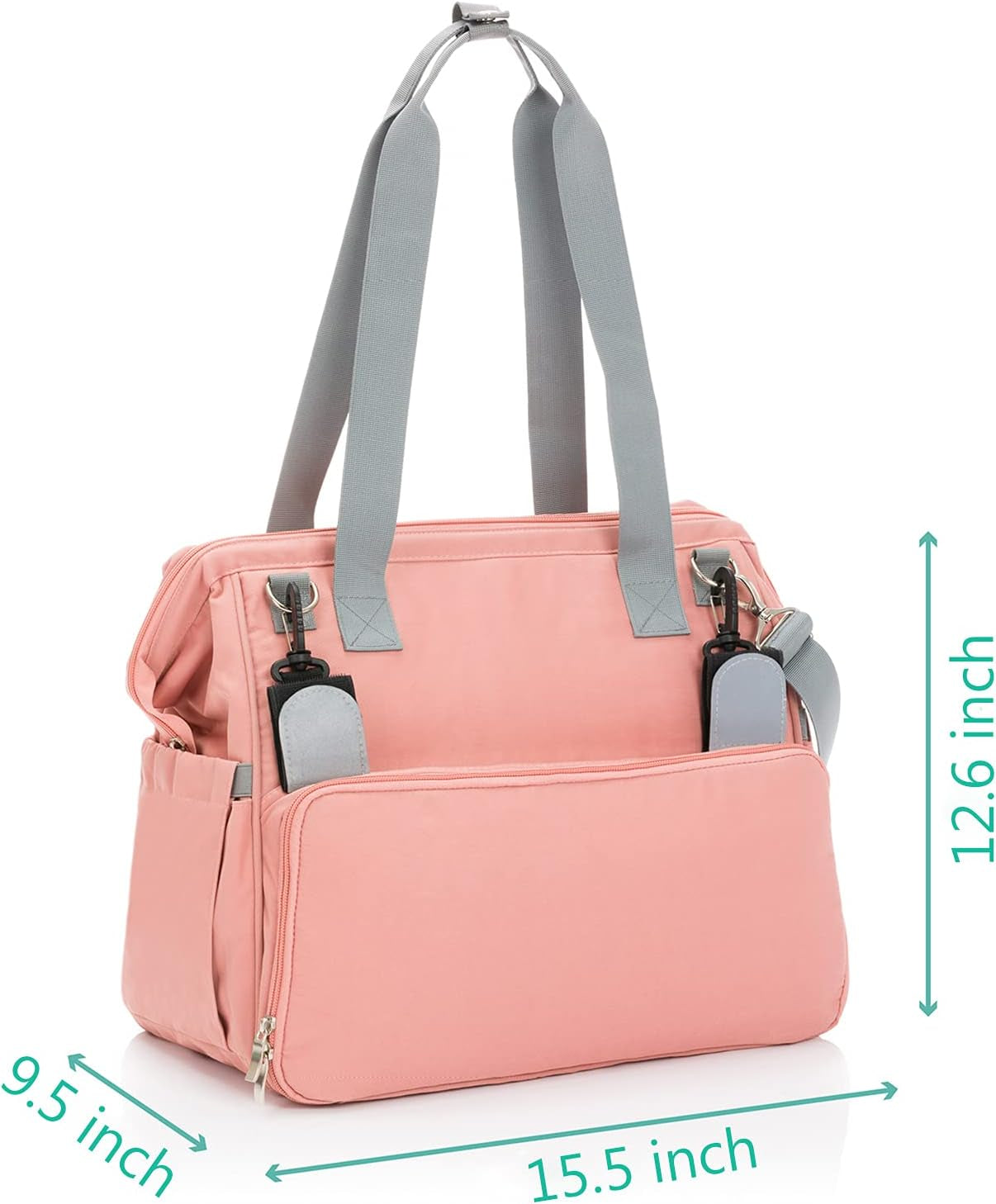 Diaper Bag Tote Mommy Bags Outdoor Handbags with Insulated Pockets, Changing Pad & Reflective Strips(Pink)