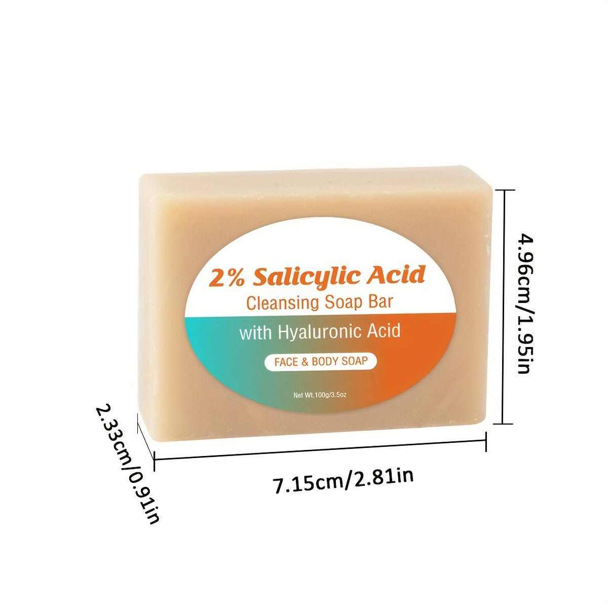 [Salicylic Acid Soap] 3pcs Salicylic Acid Cleansing Soap Bar | Contains Coconut Oil, 2% Salicylic Acid, Moisturize Light Beige, Make Light Beige Look Smoother And Firmer, Soap Foaming Net Equipped, 100G - Suitable for All Lig