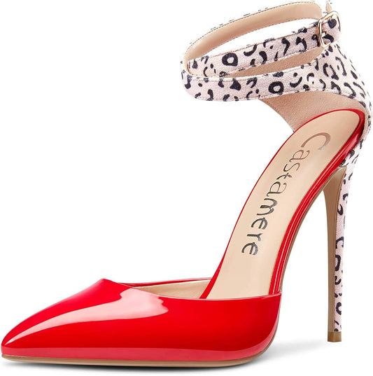 Womens Ankle Strap High Heels Sandals Pointed Toe Sexy Sandal 12CM Stilettos Pumps