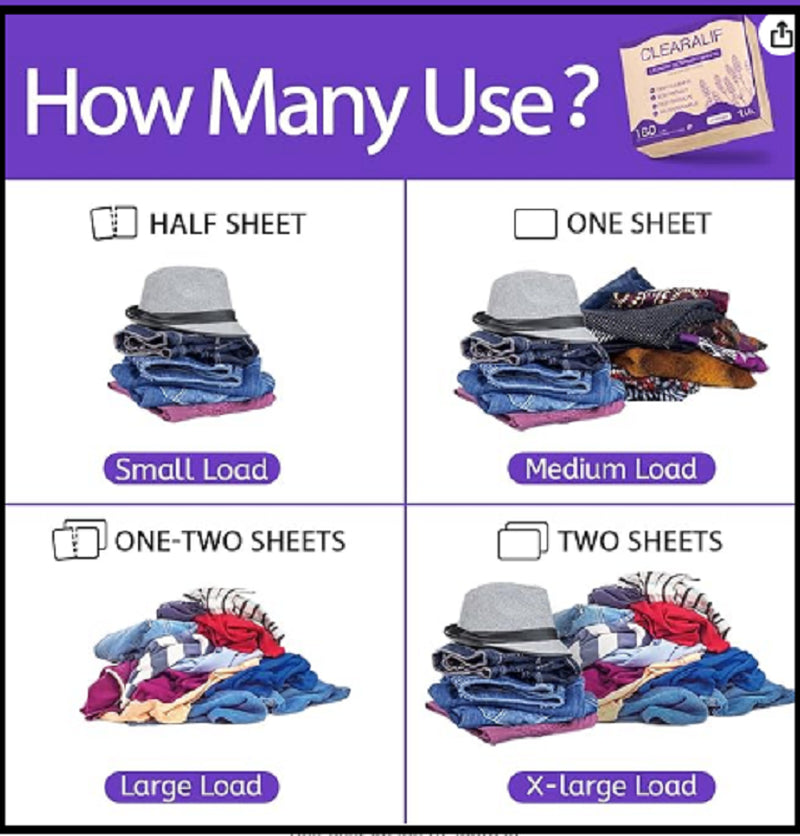 Laundry Detergent Sheets 80 Sheets (Up to 160 Loads), Lavender -