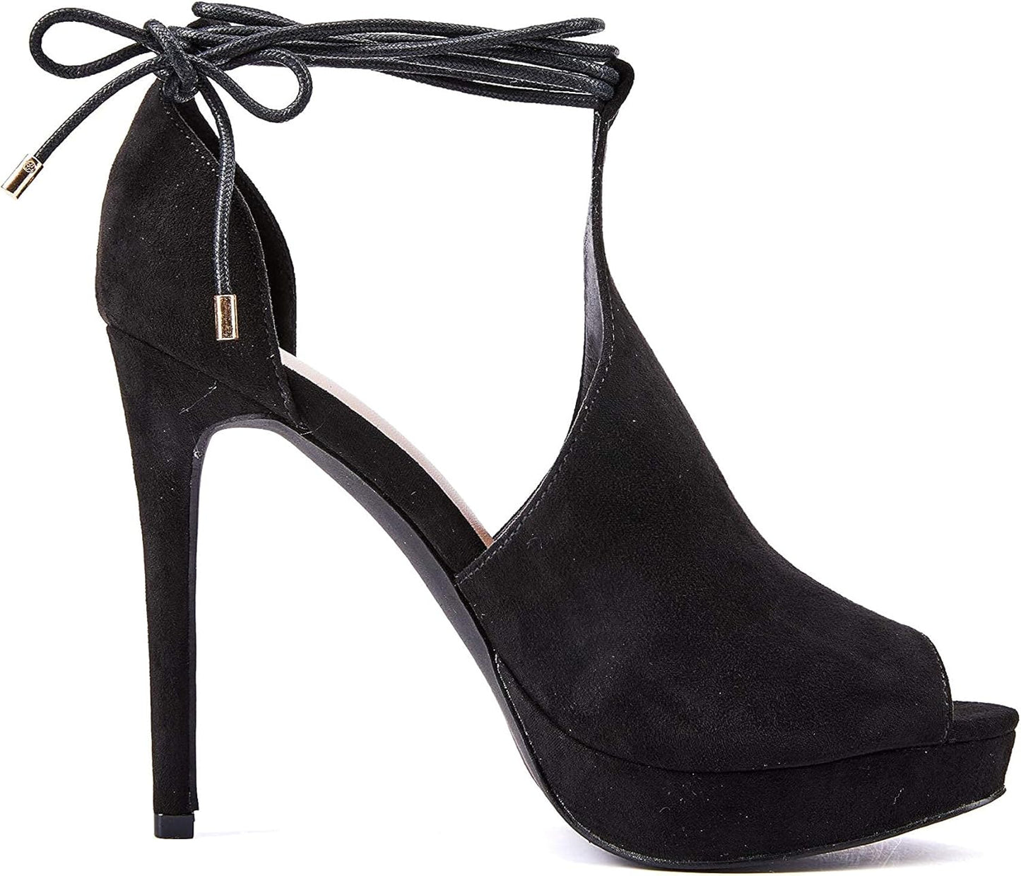 Womens Peep Toe Platform Heels Sexy Sandals Strappy Lace up Tie Stilettos Dress Pumps Shoes