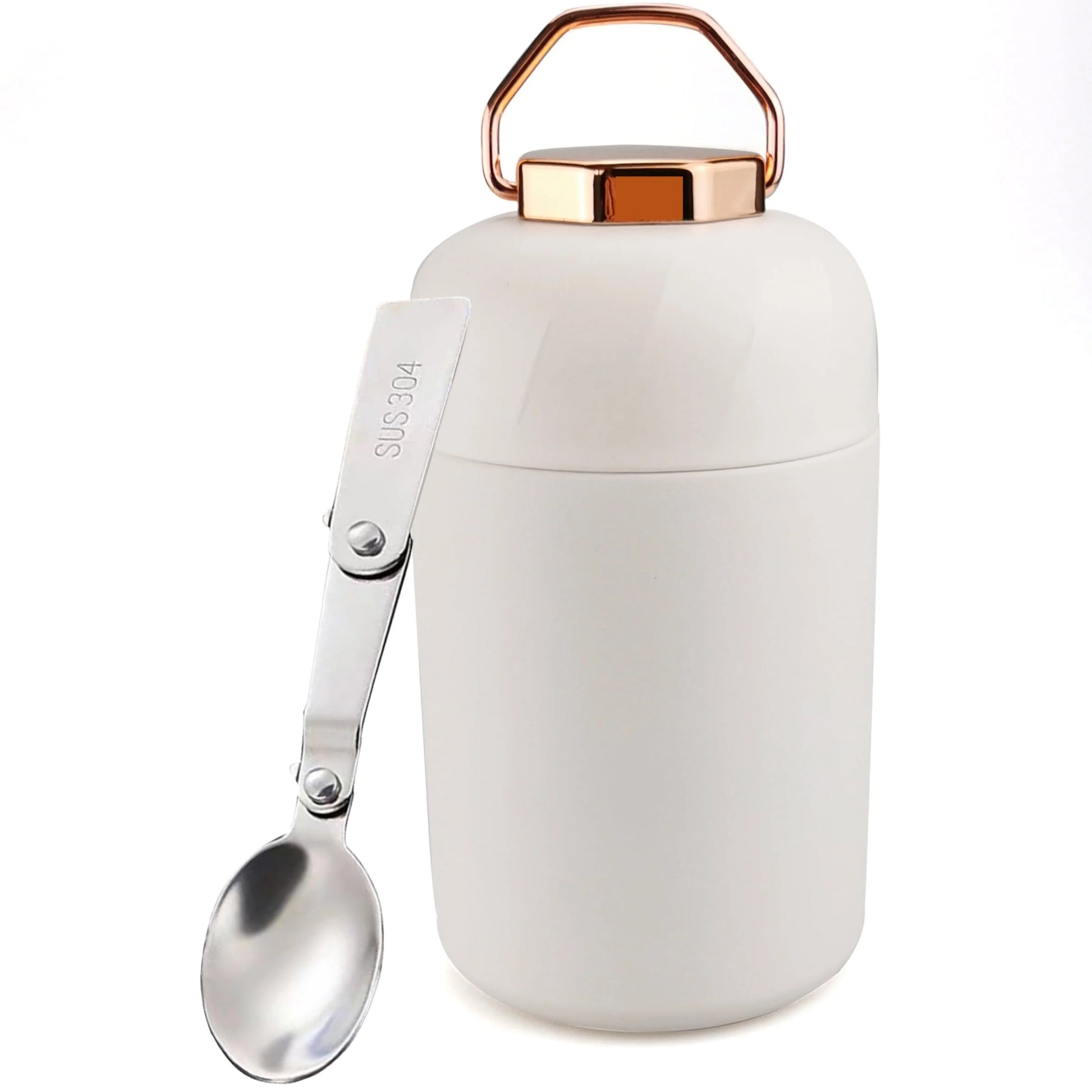 20 Oz White Stainless Steel Insulated Thermos