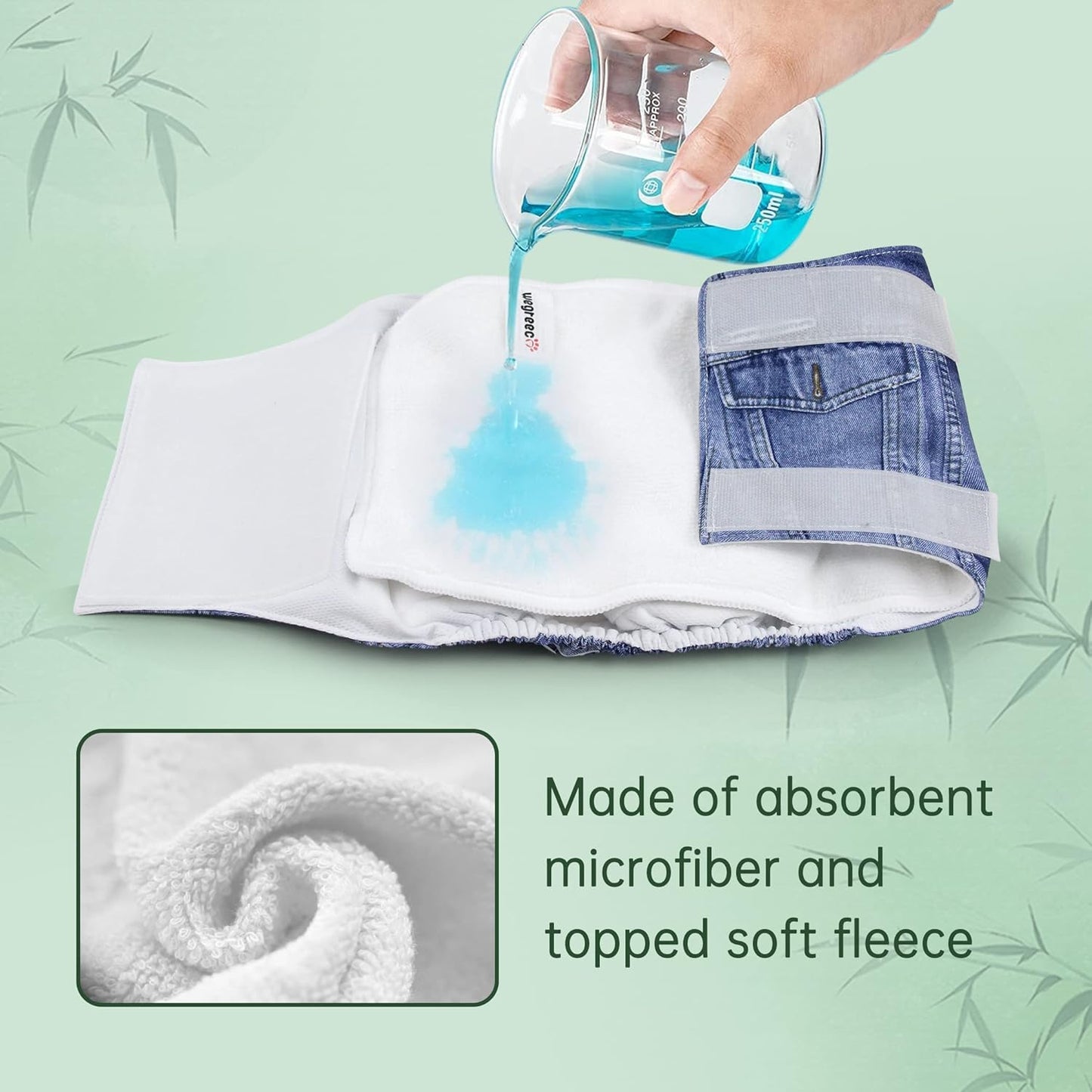 Dog Diaper Pads - Bundle of 10 - (Male Small,3.5"X8.7")