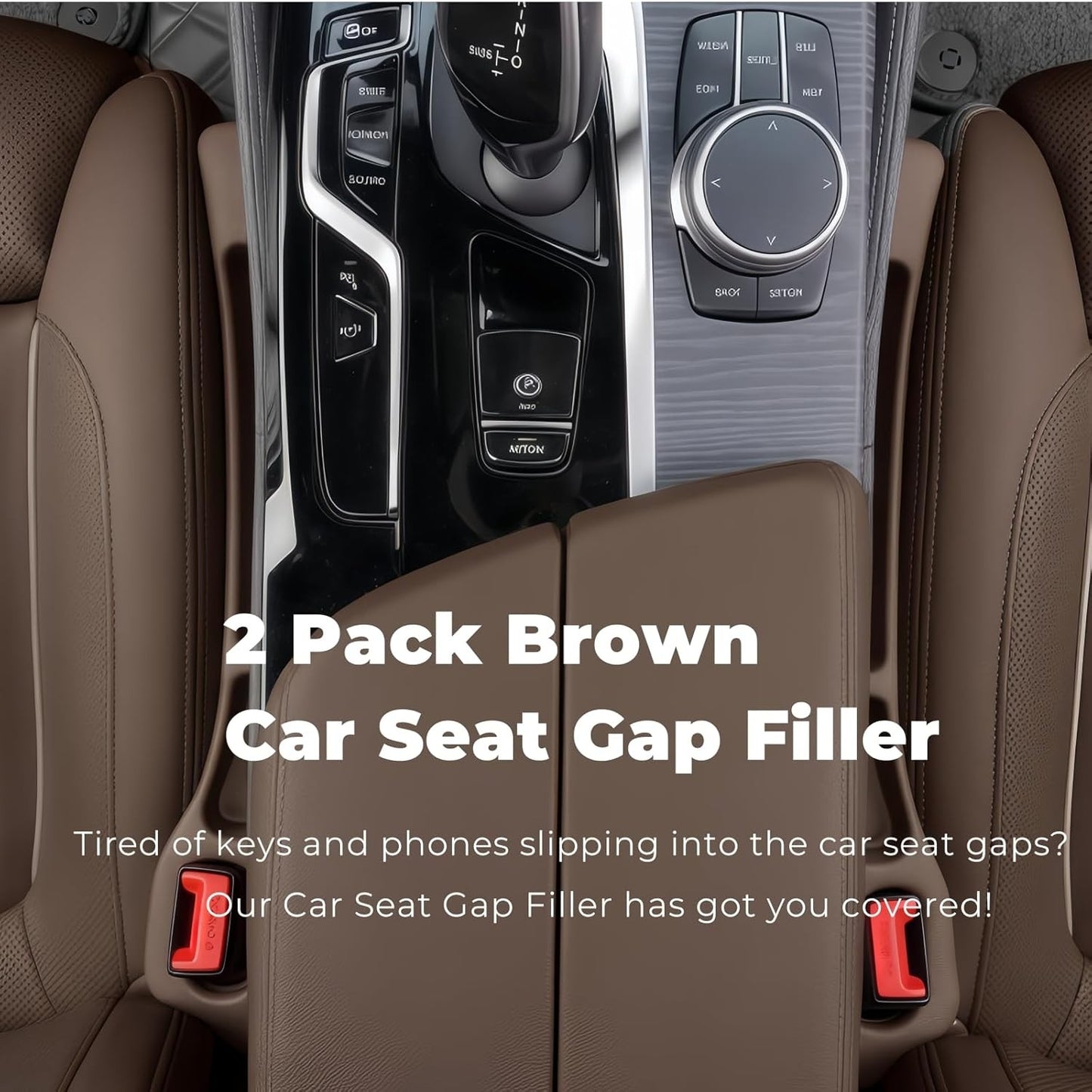 Car Seat Gap Filler, 2-Pack No-Drop Seat Side Gap Seam