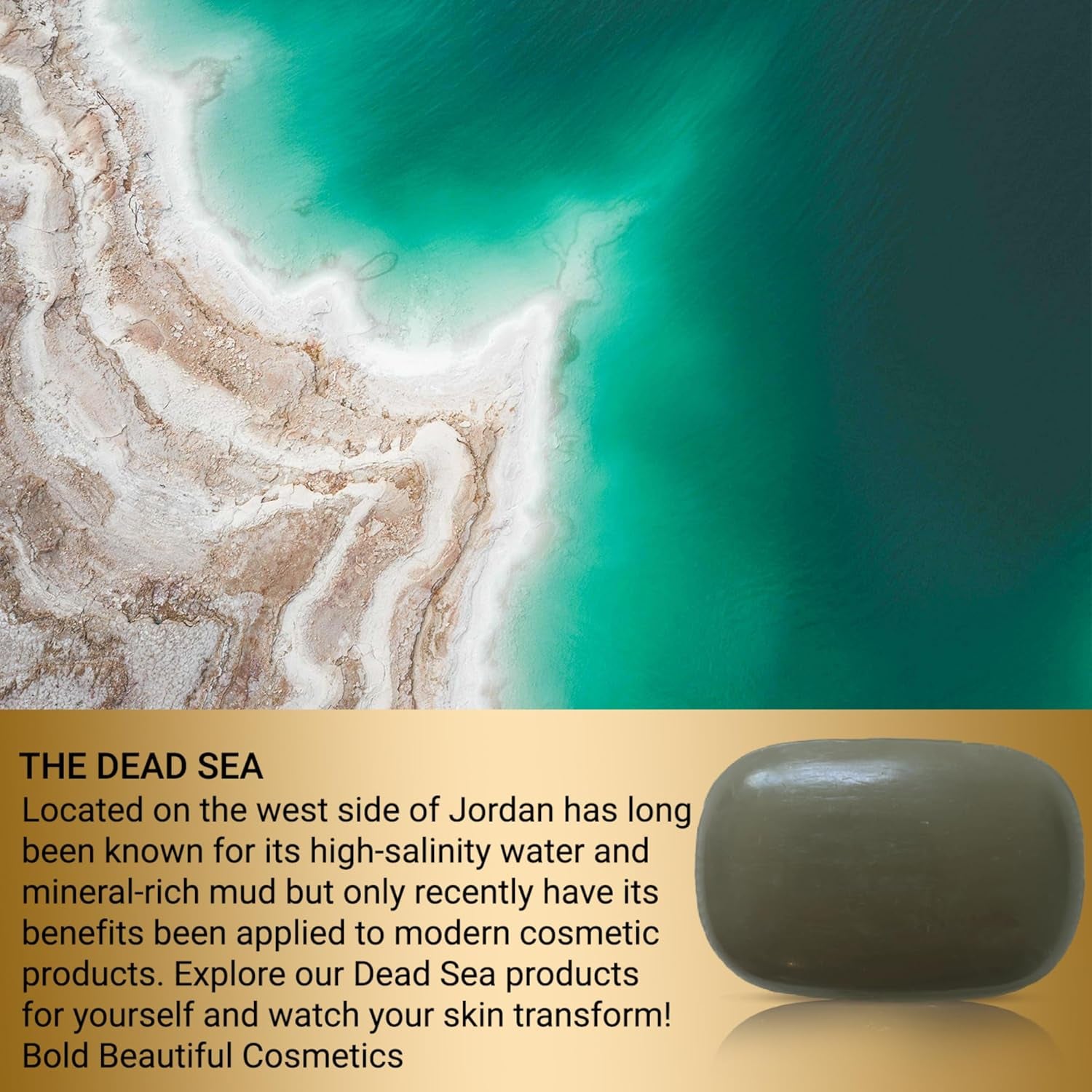 Dead Sea Mud Soap Bar Face and Body Cleanser | Deep Pore Cleansing Natural Bar Soap for Women and Men 3.17 Oz