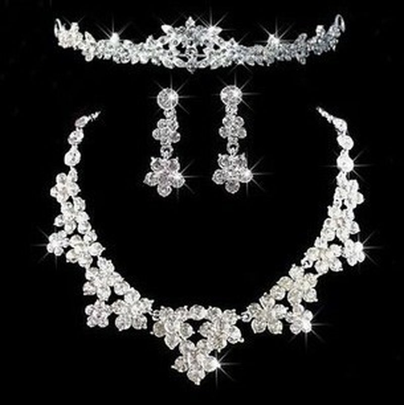 Bridal Accessories Wholesale, Bridal Three Sets Necklace, European and American Wedding Accessories, Wedding Jewelry Set Wholesale