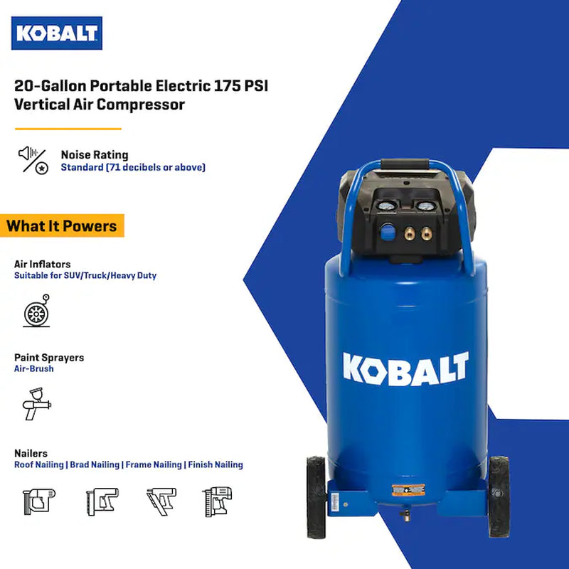 20-Gallon Portable Electric 175 PSI Vertical Air Compressor