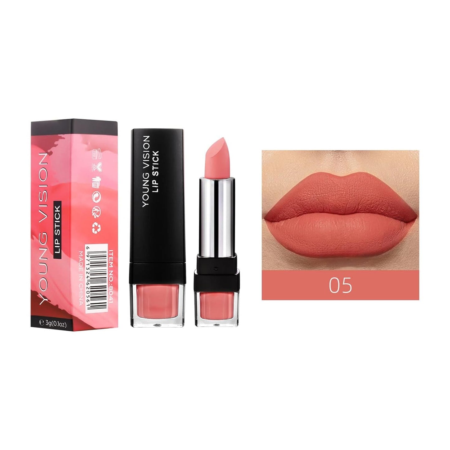 Ladie Lip Makeup 2023 -Lip Sticks Matte Fog Face Lipstick Velvet Is Not Easy to Stick Cup Lipstick Suitable for Female Lipstick Gift. (E, One Size)
